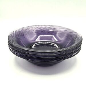 Pyrex Festiva Amethyst Purple Swirl (Set of 4) 7.5" Soup/Cereal Bowls